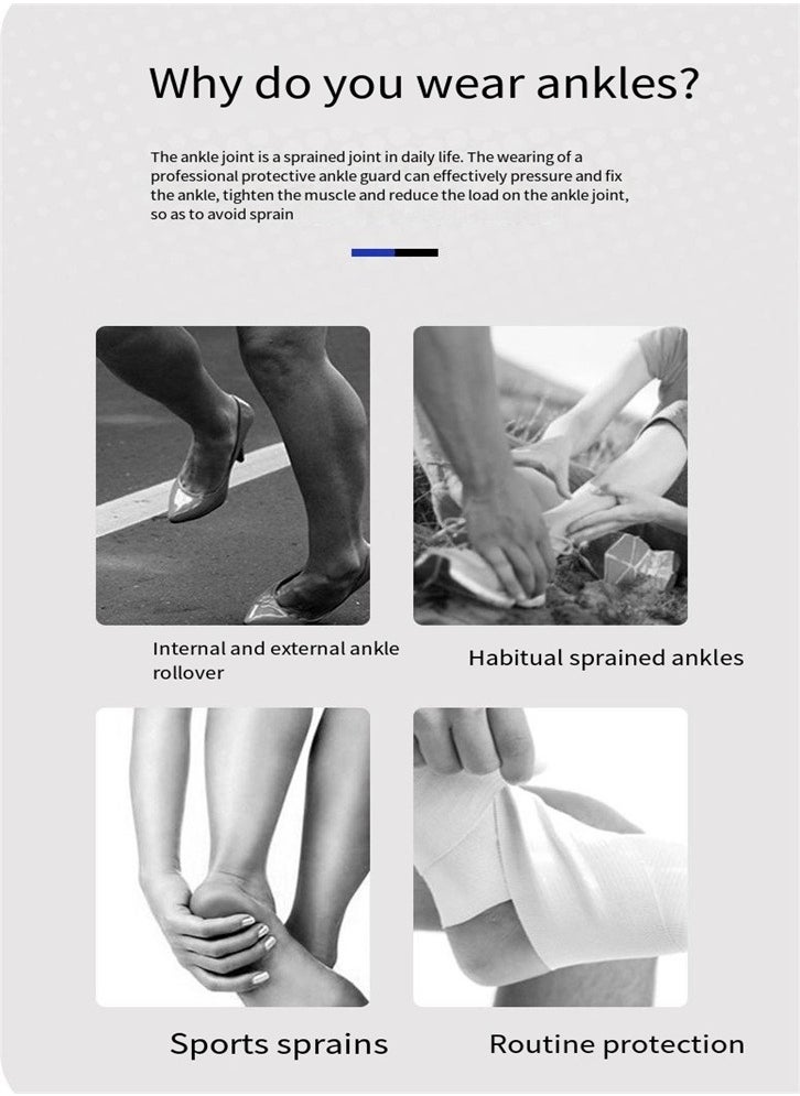 Generic - Ankle guard to prevent sprains, professional ankle guard for men and women, running, basketball, ankle sprain rehabilitation A pair of protective gear  (black) - Image 1