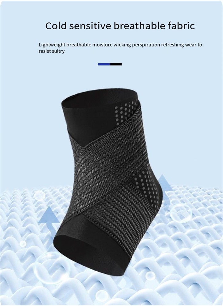 Generic - Ankle guard to prevent sprains, professional ankle guard for men and women, running, basketball, ankle sprain rehabilitation A pair of protective gear  (black) - Image 1