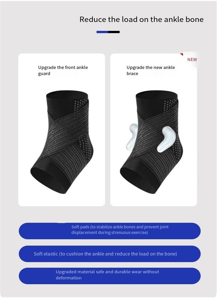 Generic - Ankle guard to prevent sprains, professional ankle guard for men and women, running, basketball, ankle sprain rehabilitation A pair of protective gear  (black) - Image 1