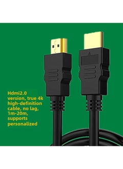 كابل بيانات فيديو لعرض جهاز استقبال التلفزيون والكمبيوتر وشاشة العرض hdmi2.0 إصدار 4K HD line 4k60HZ - اللون: أسود - طول الخط: 20 متر