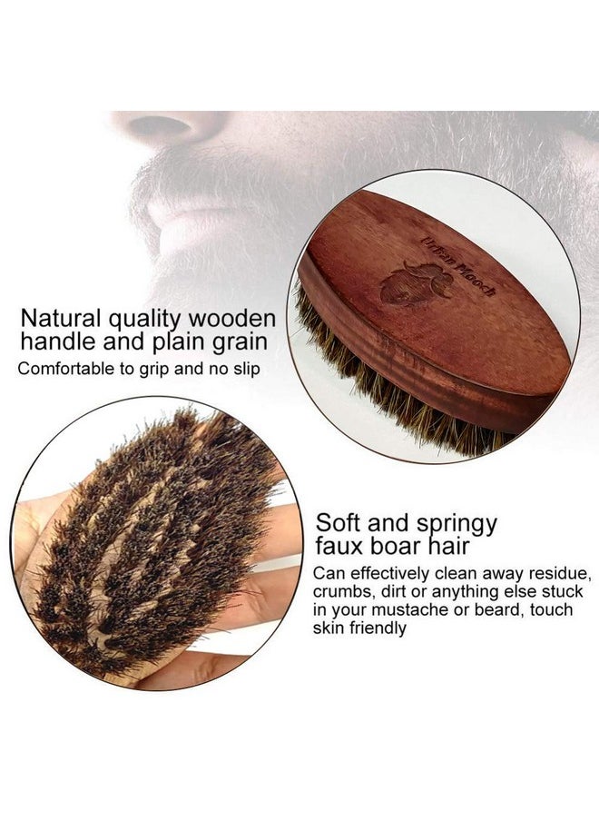 UrbanMooch - 100% Boar Bristle Beard Brush For Men With Wood Handle, Straightens & Promotes Beard Growth, Works With Beard Oils, Waxes & Balms | Premium & Stylish | Comes With Branded Carry Pouch - Image 1
