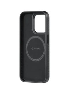 PITAKA iPhone15 Pro Max Case 6.7inch MagEZ Back Cover Pro 1500D / Slim and Light / Built-In Button Covers / Camera Protection - Black/Grey Twill  - Image 3
