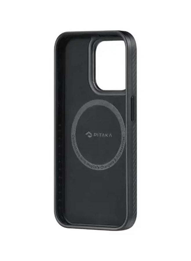 PITAKA iPhone15 Pro Max Case 6.7inch MagEZ Back Cover Pro 1500D / Slim and Light / Built-In Button Covers / Camera Protection - Black/Grey Twill  - Image 3