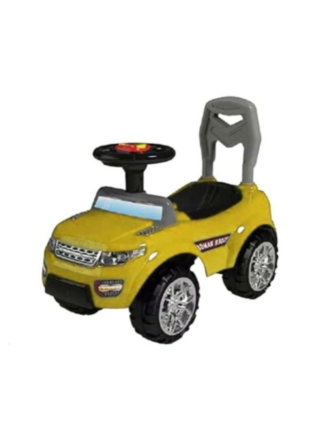 fullvisiontoys Comfortable and safe four-wheeled children's push car with storage space under the seat and a horn 
