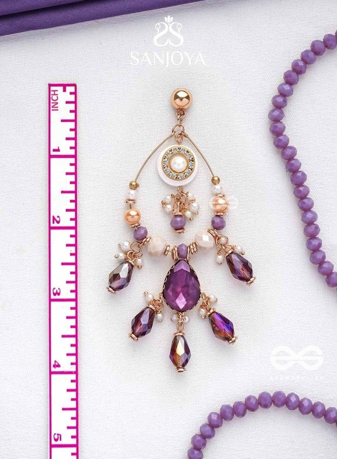 SANJOYA by EVERSTYLISH Embroidered Earrings for Women | Statement Golden & Sangria-Hued Dangler Earrings | Ethnic Jewelry for Weddings, Festivals & Special Occasions - Image 4