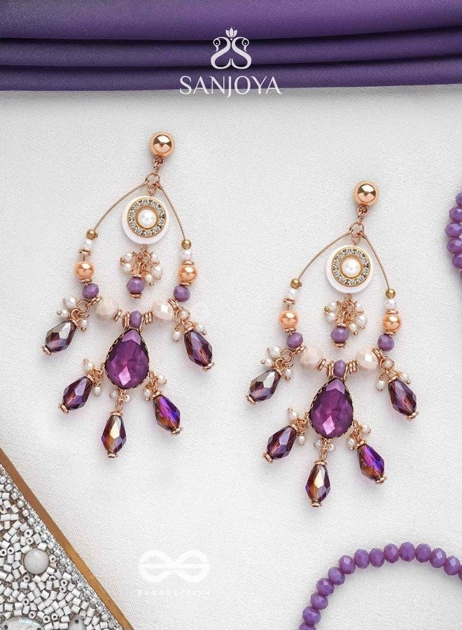 SANJOYA by EVERSTYLISH Embroidered Earrings for Women | Statement Golden & Sangria-Hued Dangler Earrings | Ethnic Jewelry for Weddings, Festivals & Special Occasions - Image 2