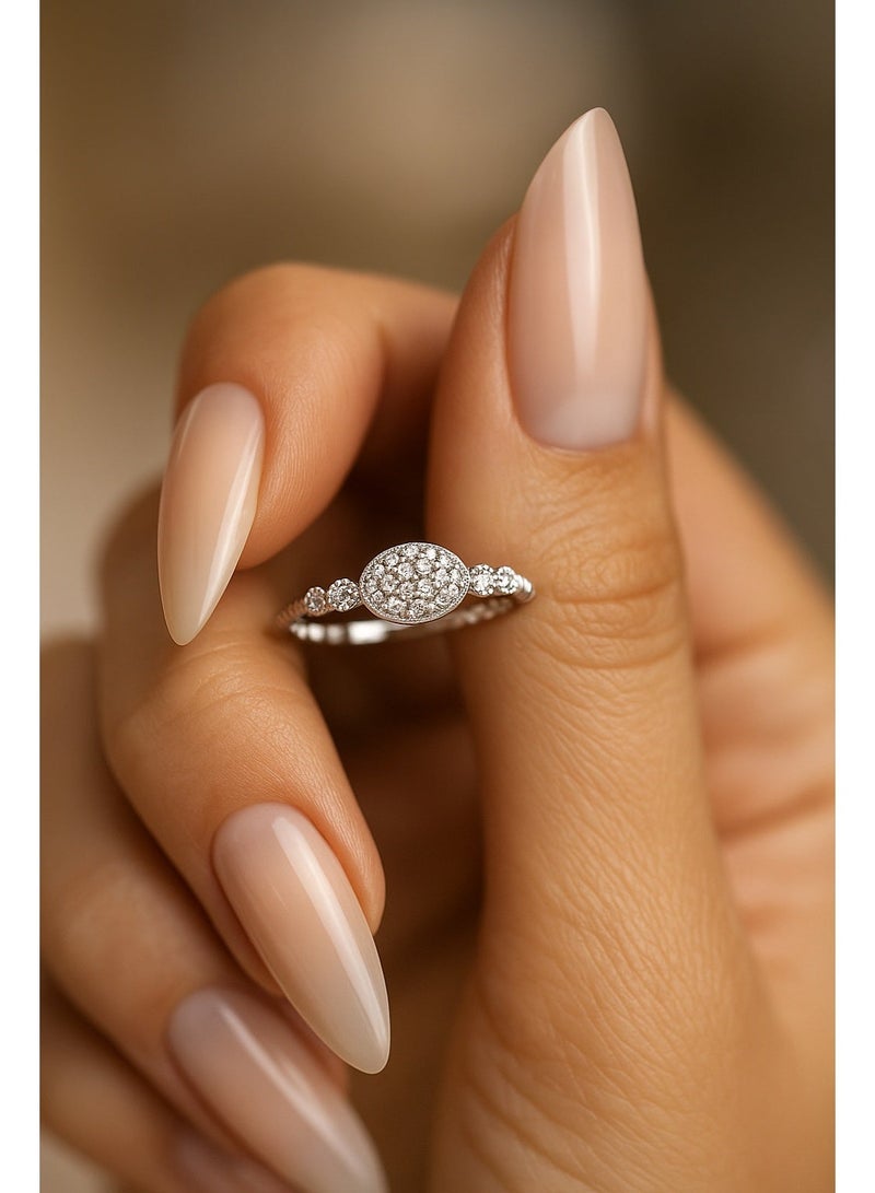 3Diamonds Exclusive Silver Round Zircon Ring for Women – Platinum & Rhodium Plated, Elegant Classic Design, Luxury Jewelry in Multiple Sizes - Image 5