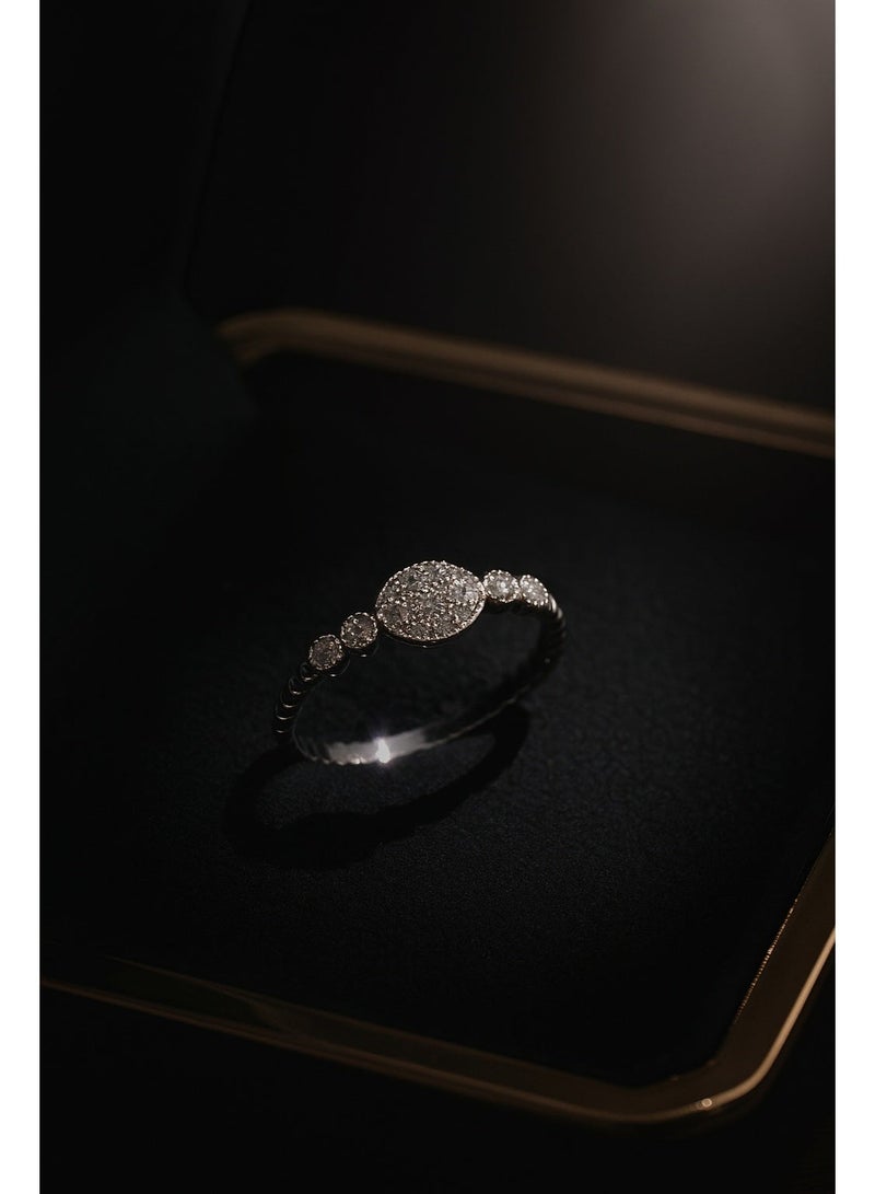 3Diamonds Exclusive Silver Round Zircon Ring for Women – Platinum & Rhodium Plated, Elegant Classic Design, Luxury Jewelry in Multiple Sizes - Image 4