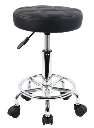 Round Rolling Stool: Vanity Chair with PU Leather Height Adjustable 360° Swivel Stool with Wheels for Office Home Drafting Work Studio Shop SPA Salon - pzsku/ZE25550FA76A2AB6F8BD1Z/45/_/1702383671/39aaba25-a69b-4b41-bcc1-7ea770a90c4b