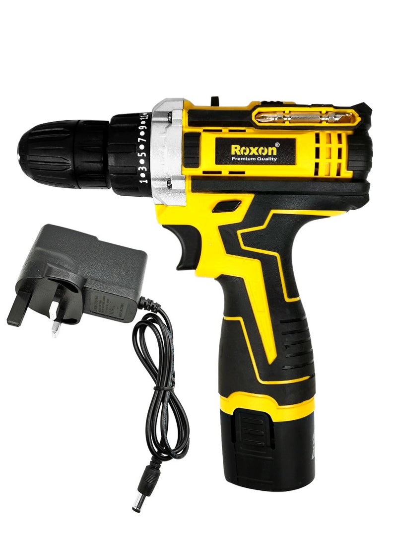 ROXON Premium Quality Cordless Impact Drill Li-ion Battery 12V 1300mAh 220-240V 50-60Hz with 59 pcs Tools Box RX12VCD - Image 3