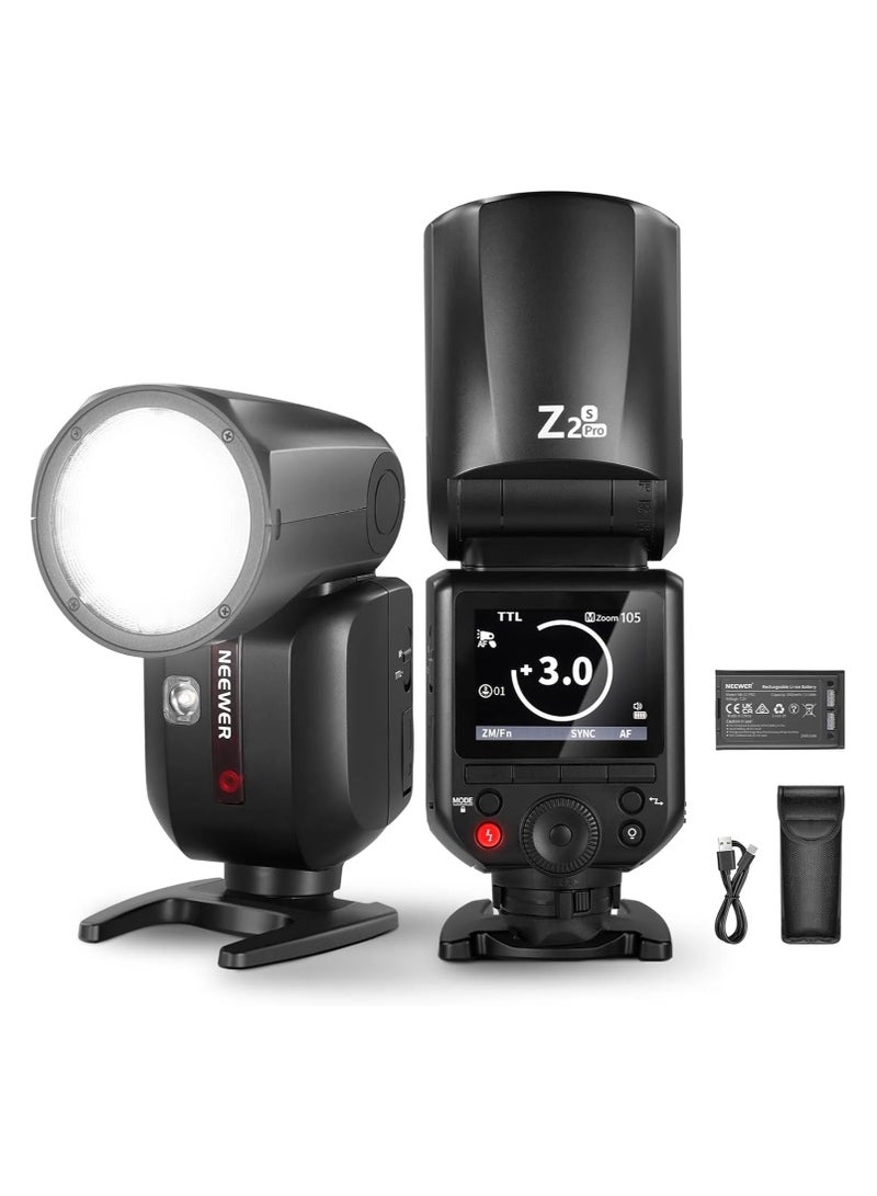 Neewer TTL High-Speed Hot Shoe Camera Flash for Sony – 76Ws On-Camera Speedlite with 2.4G Wireless, 1/8000s HSS, 330° Rotation, LED Modeling Light & Rechargeable Lithium Battery  - Image 1