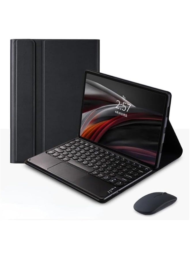 General Keyboard Case Compatible with Lenovo Xiaoxin Pad 2024 11Inch Tablet, Retro Round Key with Mouse Cute Color Keyboard With Detachable Touch Keyboard Cover 