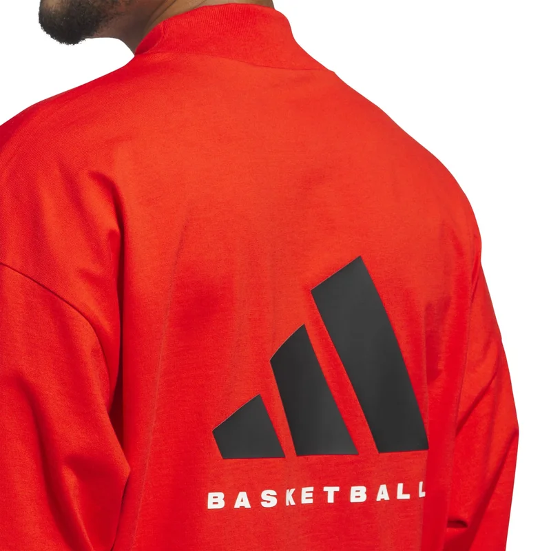 adidas تي شيرت   بأكمام طويلة أحمر للجنسين من أوريجينالز