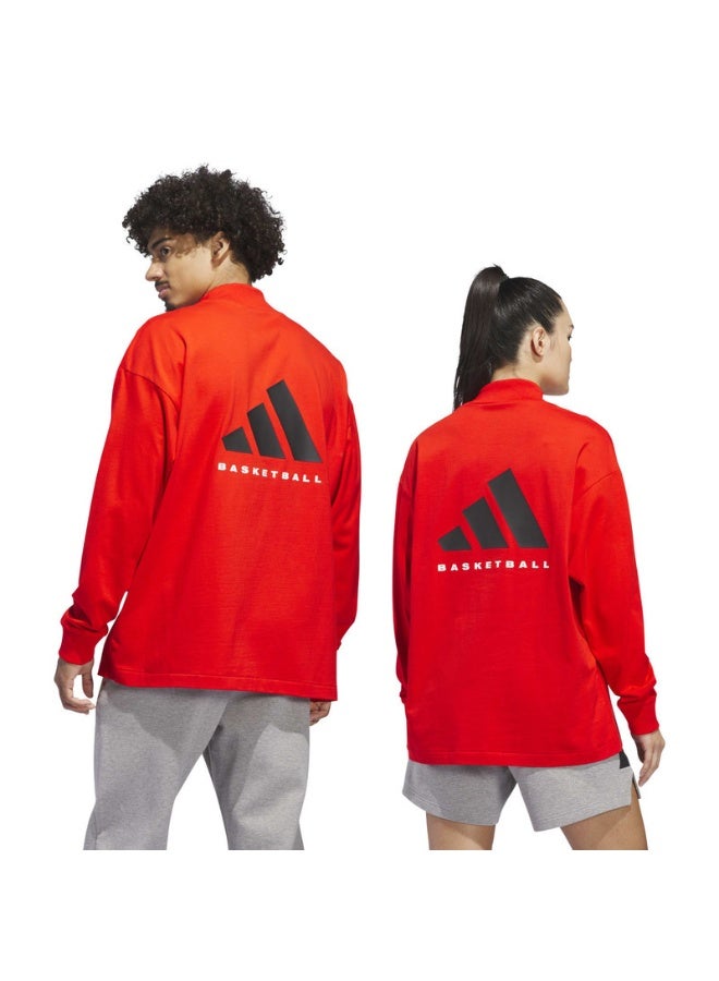 Adidas adidas ONE BB L/S TEE Red Originals Unisex T-SHIRTS  - Image 2