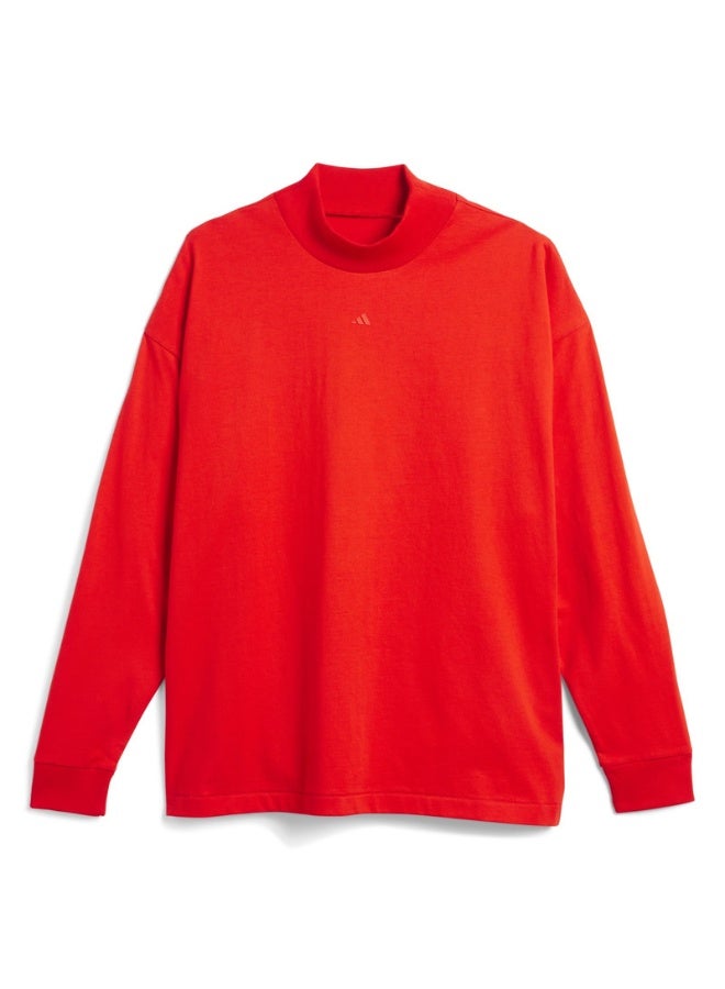 Adidas adidas ONE BB L/S TEE Red Originals Unisex T-SHIRTS  - Image 4