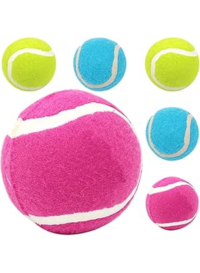 6 Pack High Elasticity Rubber Dog Tennis Balls Interactive Training Indoor Outdoor Play - Image 1