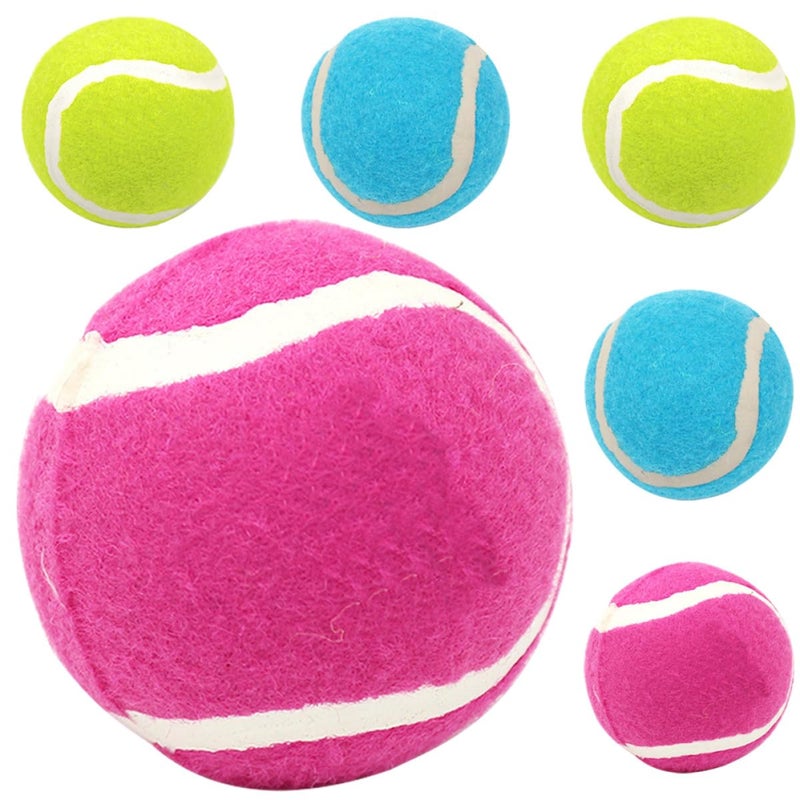 6 Pack High Elasticity Rubber Dog Tennis Balls Interactive Training Indoor Outdoor Play - Image 2