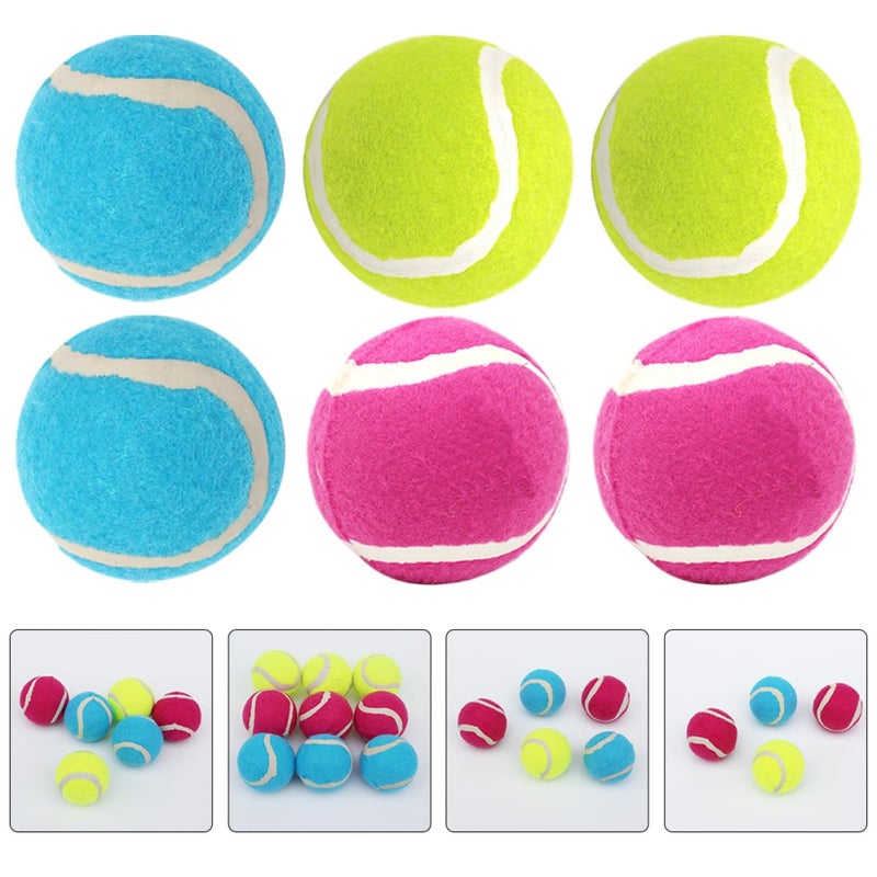 6 Pack High Elasticity Rubber Dog Tennis Balls Interactive Training Indoor Outdoor Play - Image 4