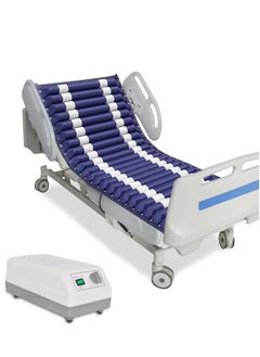 XiuWoo Alternating Air Pressure Mattress for Bed Sores, Soft and Dry Quiet Pressure Mattress with 4-Setting Electric Pump System for Hospital Bed Bedridden Patients and Sore Treatment, blue  - Image 1
