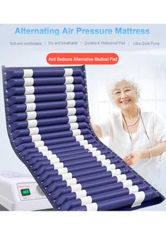 XiuWoo Alternating Air Pressure Mattress for Bed Sores, Soft and Dry Quiet Pressure Mattress with 4-Setting Electric Pump System for Hospital Bed Bedridden Patients and Sore Treatment, blue  - Image 3