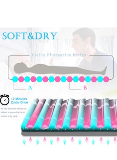 XiuWoo Alternating Air Pressure Mattress for Bed Sores, Soft and Dry Quiet Pressure Mattress with 4-Setting Electric Pump System for Hospital Bed Bedridden Patients and Sore Treatment, blue  - Image 5