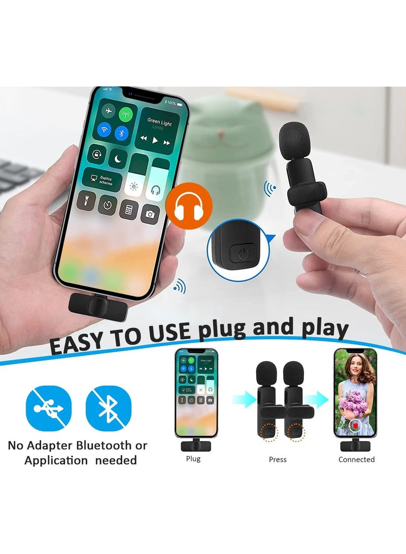 Professional Wireless Lavalier Lapel Microphone for iPhone, iPad - Cordless Omnidirectional Condenser Recording Mic for Interview Video Podcast Vlog YouTube - Image 3