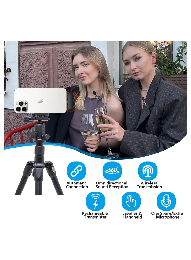 Professional Wireless Lavalier Lapel Microphone for iPhone, iPad - Cordless Omnidirectional Condenser Recording Mic for Interview Video Podcast Vlog YouTube - Image 4