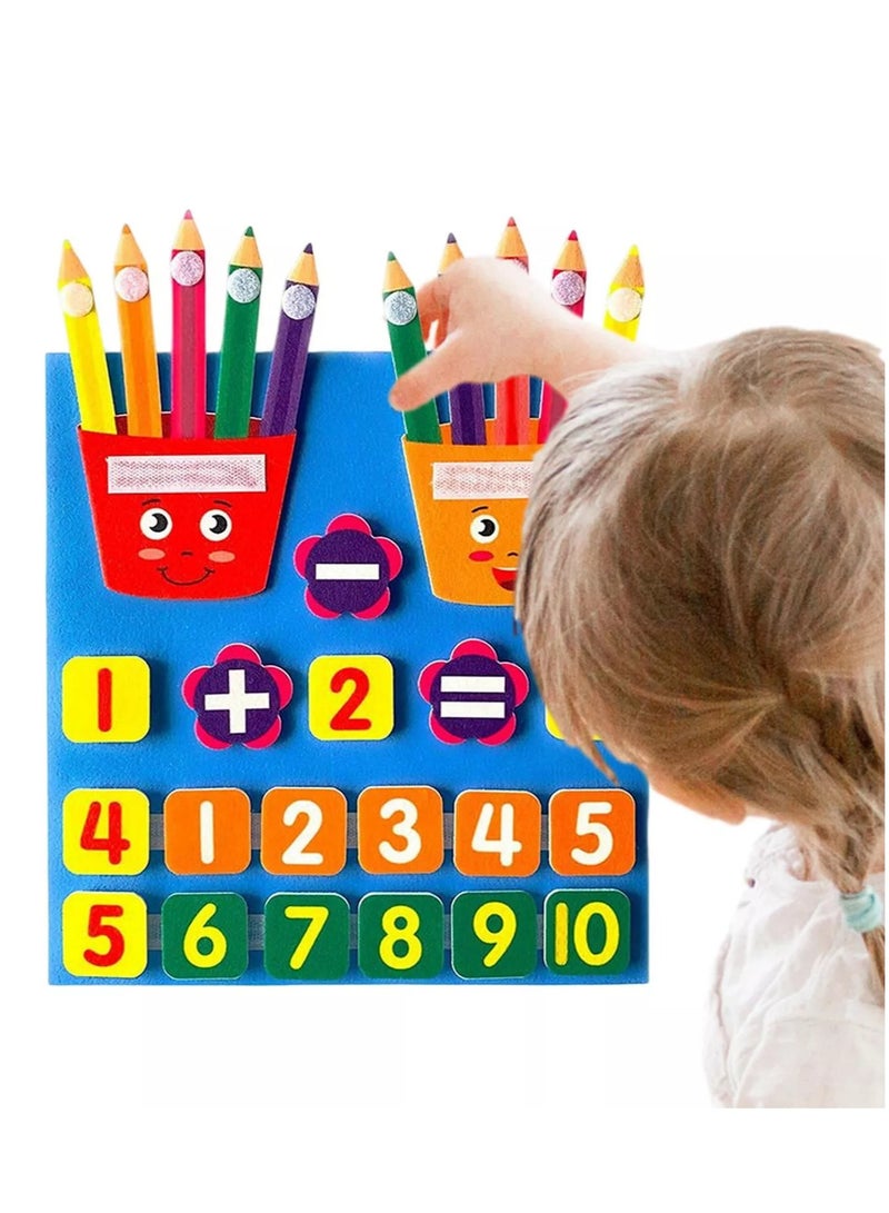 Educational Toy for Kids, Felt Fingers for Teaching Kids Numbers and Math, Felt Board, Preschool Toys, Addition and Subtraction Math Teaching Activity  - Image 3