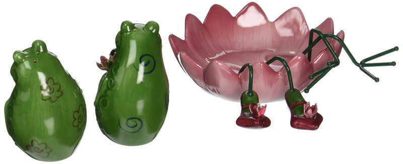 Appletree Design Alfrogo and Frogalina Frog Salt and Pepper Set, 3-1/4-Inch, 3-Piece - Image 2