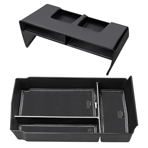 Drytuns 2pcs Center Console Organizer Armrest Tray Insert Storage Box for Honda CRV 20232026 Center Console Organizer Combo for 2023 CRV Hybrid Accessories ABS Plastic Black - Image 1
