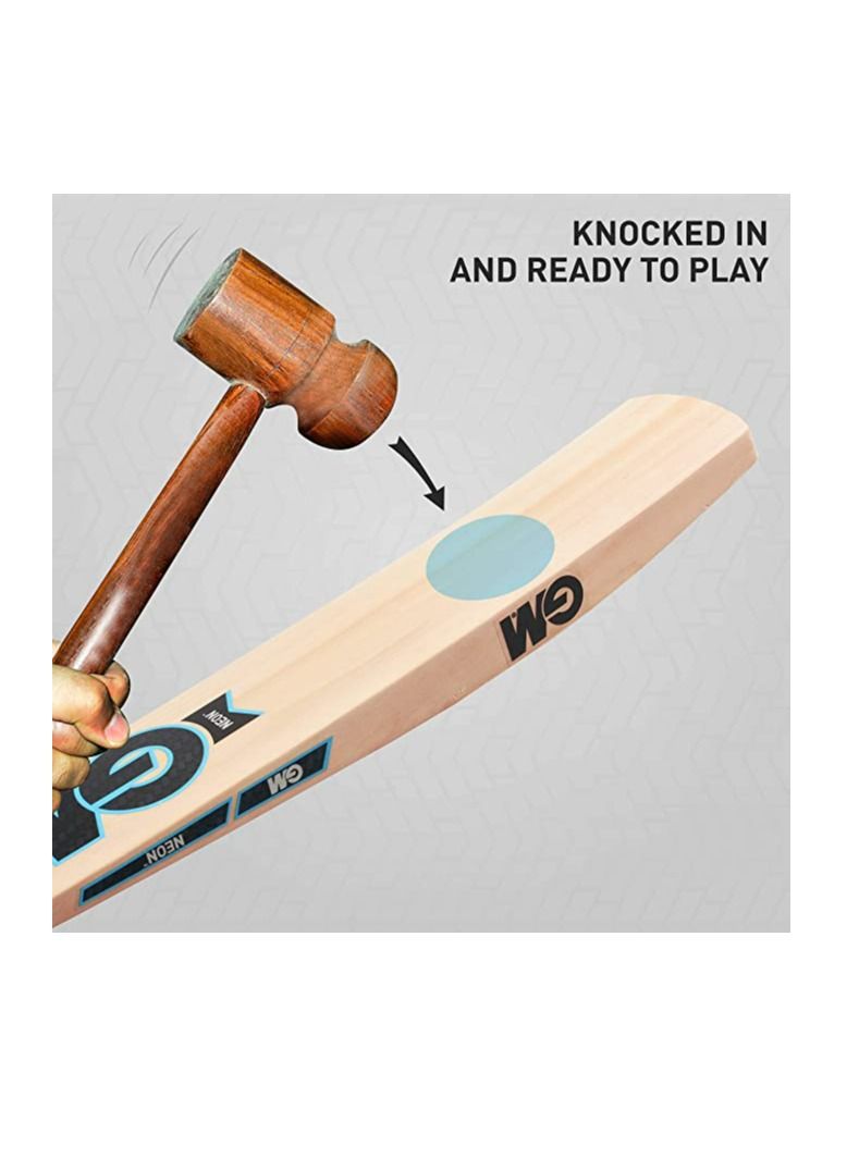 GM Neon Contender Kashmir Willow Cricket Bat for Leather Ball | Size-6 | Light Weight | Free Cover| (1601207) - Image 5
