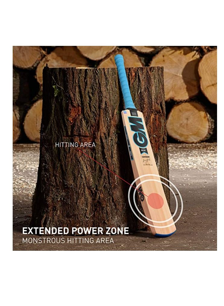 GM Neon Contender Kashmir Willow Cricket Bat for Leather Ball | Size-6 | Light Weight | Free Cover| (1601207) - Image 2