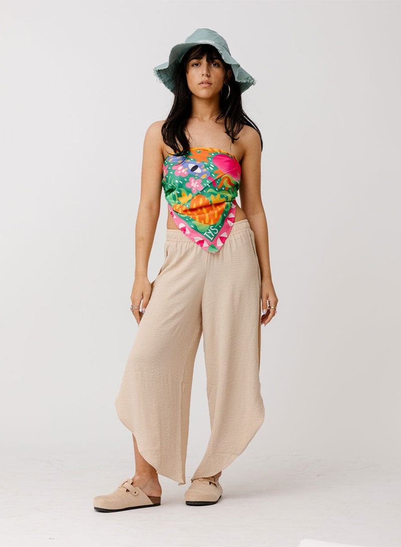 In Your Shoe Beige Slit Pants 