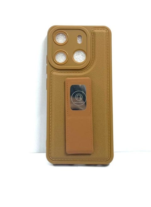 Silicone Shockproof Case with Magnetic Stand Infinix Smart 7HD Brown