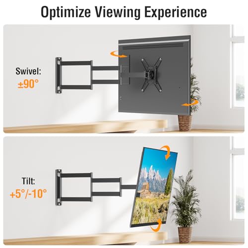 ELIVED Long Arm TV Wall Mount for Most 14-42 Inch tvs & Monitors, 29.5 Inch Long Extension TV Mount Swivel and Tilt, Full Motion Wall Mount Bracket Fit Max VESA 200x200mm, Holds up to 44 lbs. - Image 5