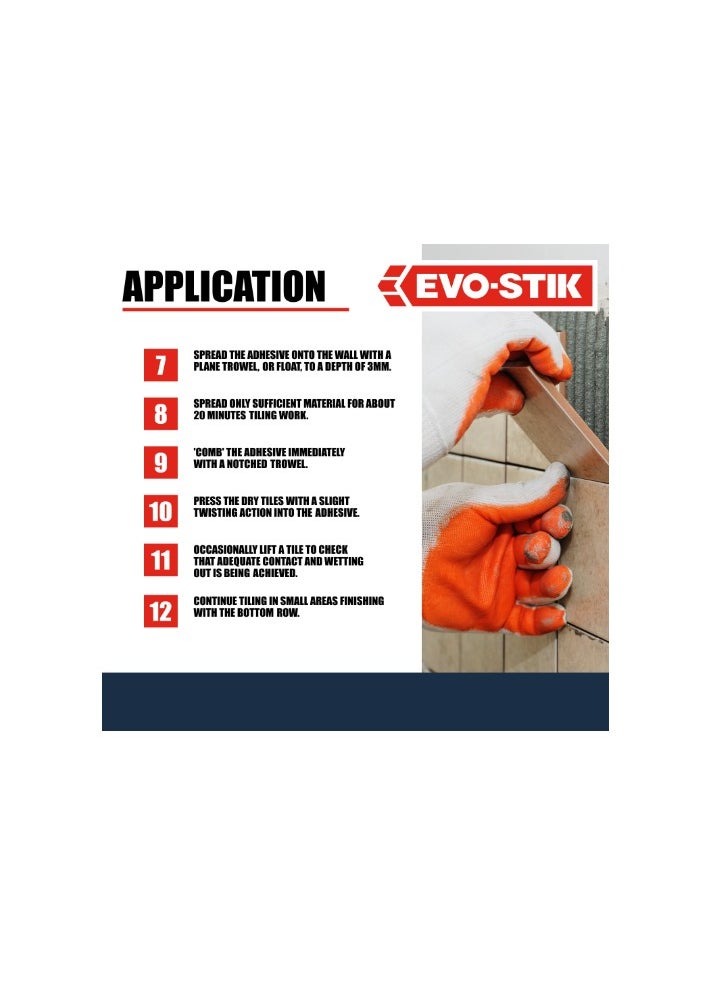 EVO-STIK - Tile a Wall Adhesive & Grout for Ceramic & Mosaic Tiles 1L White - Image 1
