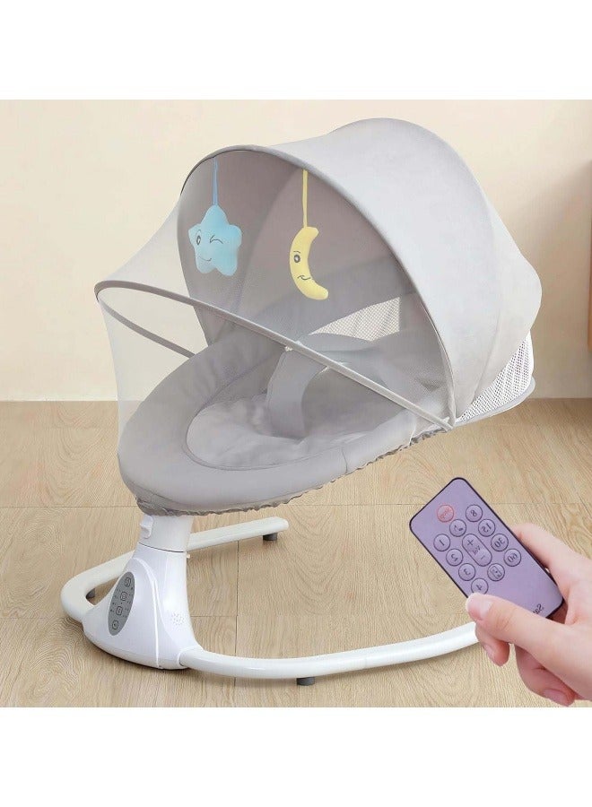 GGEROU Baby Swing for Infants, Electric Infant Swing with Remote Control Music Speaker, Baby Swing for Newborn with 4 Swing Speed,Baby Bouncer with mosquito net Baby Rocker for 0-2 years old - Image 1