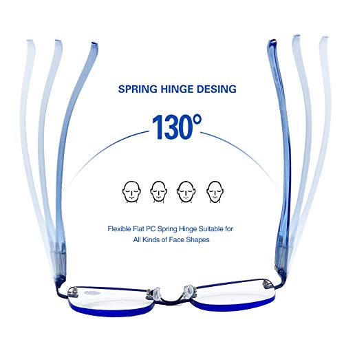 FEIVSN 3-Pack Rimless Reading Glasses For Women, Lightweight Spring Hinge Readers, Classic Elegant Artistic Eyeglasses UV 400 (Mix 3.5 Etc) - Image 4