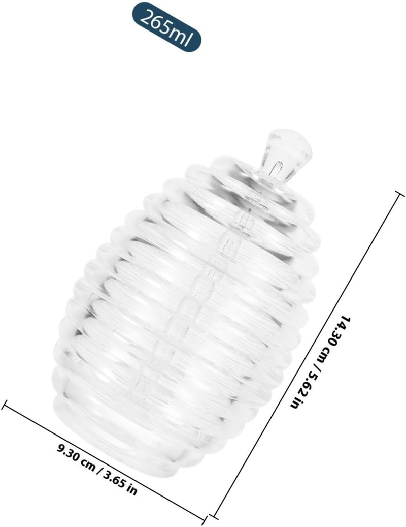Plastic Honey Jar with Dipper 265ml Honey Pot Container Syrup Dispenser for Kitchen and Household Storage - Image 2