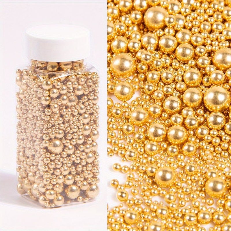 Bright Golden Mix Pearl Cake Decorating Kit 95g for Baking Weddings - Image 2