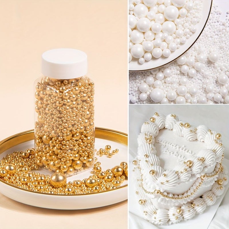 Bright Golden Mix Pearl Cake Decorating Kit 95g for Baking Weddings - Image 3