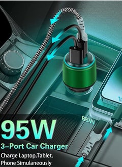 mpBLBERRI 95 Watts PD Car Charger with Type-C to Type-C Charging Cable MpBLBerri BLB-C204  - Image 1