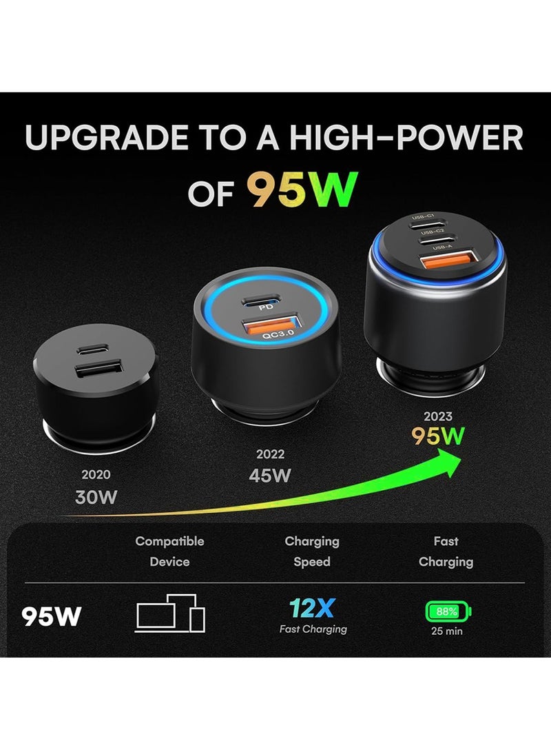 mpBLBERRI 95 Watts PD Car Charger with Type-C to Type-C Charging Cable MpBLBerri BLB-C204 - Image 2