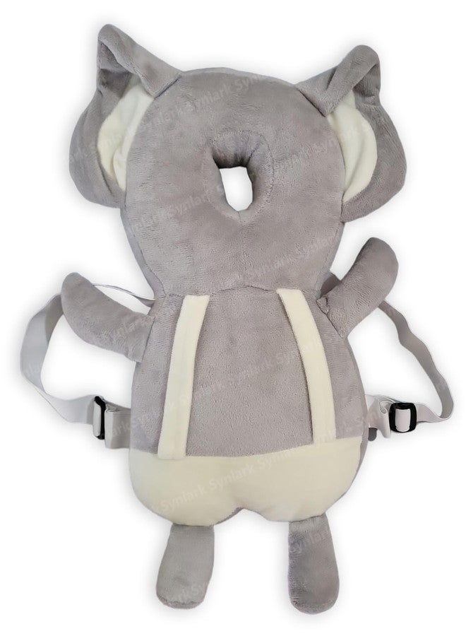 Synlark® Baby Head Protector Cushion Plush Soft Toy Early Learning Toy Fall Protection Helmet Baby Head Protector Child Adjustable Shoulder Strap (Grey-Elephant) - Image 1
