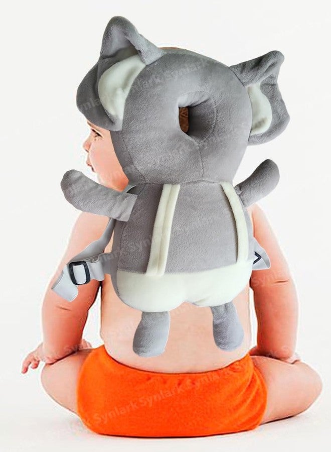 Synlark® Baby Head Protector Cushion Plush Soft Toy Early Learning Toy Fall Protection Helmet Baby Head Protector Child Adjustable Shoulder Strap (Grey-Elephant) - Image 4