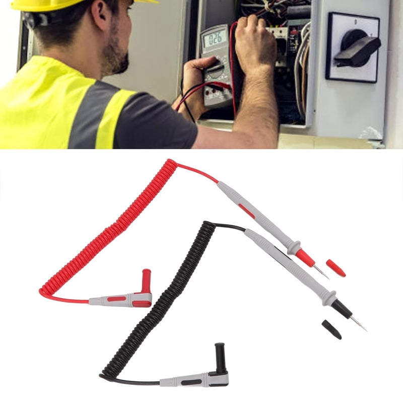 Multimeter Test Lead 20A 1000V 56cm Extended Spring Probe Fine Brass Tip - Image 3