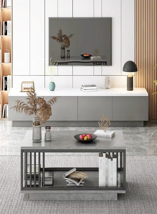 Raffine Modern Upgraded Minimalist Luxury Design TV Cabinet Silent Slide 4 Drawers Storage Rack Home Floor Cabinet Small Apartment Bedroom Nordic TV Table 15mm Thick Wood Furniture 160x30x29 cm - Image 2