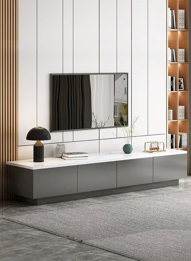 Raffine Modern Upgraded Minimalist Luxury Design TV Cabinet Silent Slide 4 Drawers Storage Rack Home Floor Cabinet Small Apartment Bedroom Nordic TV Table 15mm Thick Wood Furniture 160x30x29 cm - Image 1