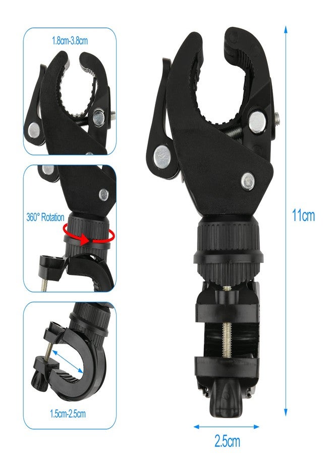 Cosmos 2 Pcs Bike Flashlight Mount Holder Universal Bicycle Flashlight Holder 360º Rotation Bike Flashlight Clip Adjustable Clamp LED Headlight Holder for Cycling, Riding - Image 3