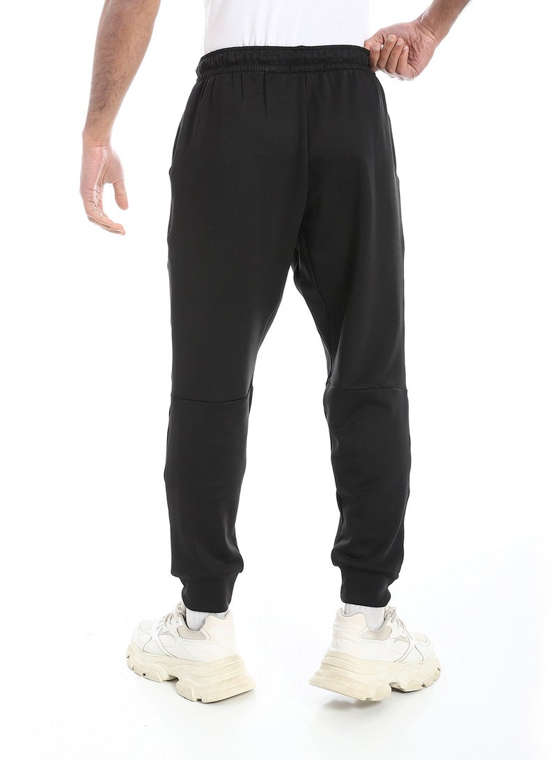 Pavone Black Elastic Waist with Drawstring Sweatpants - Image 3